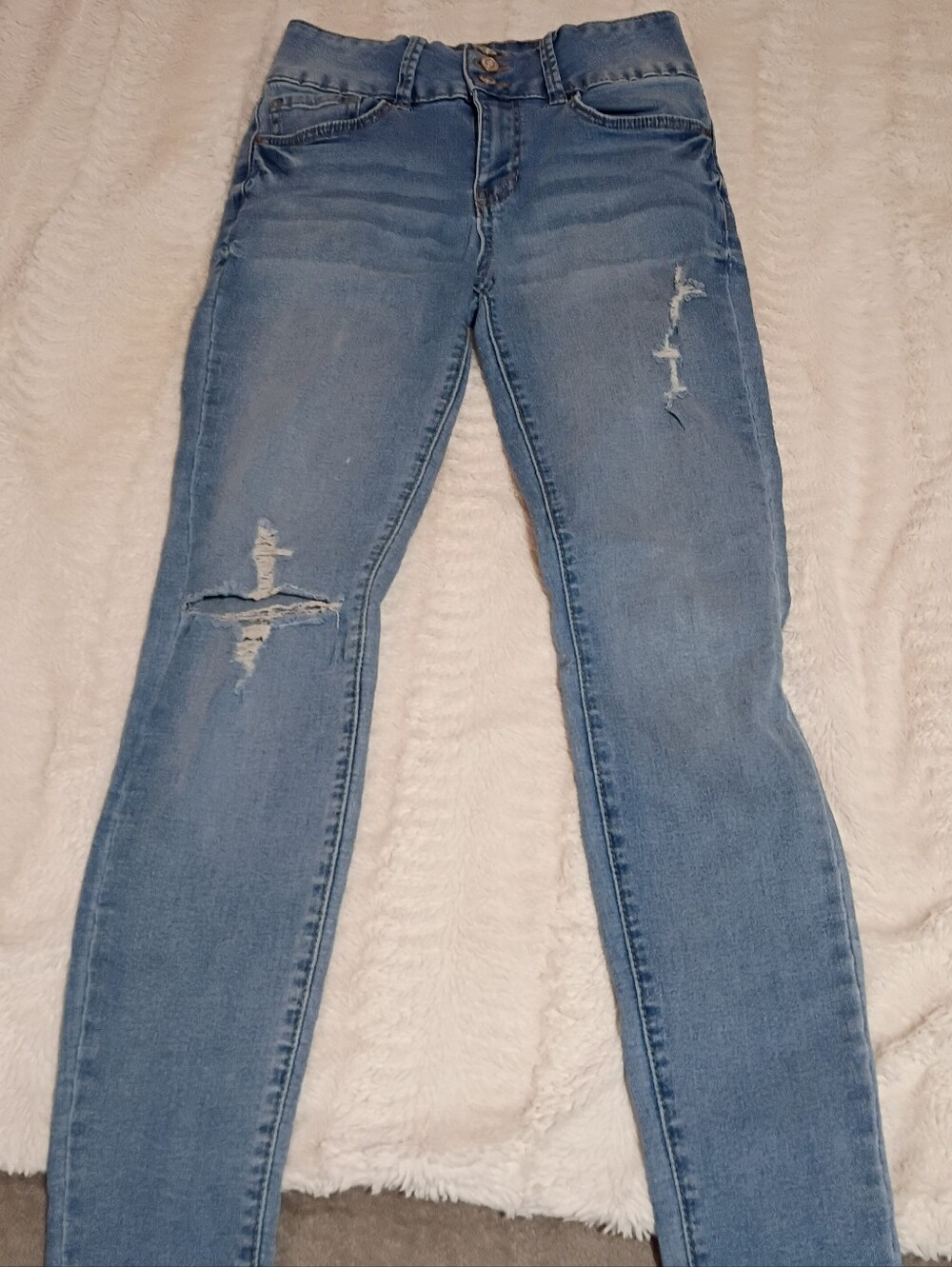 YMI Light Blue Skinny Distressed Women's Jeans